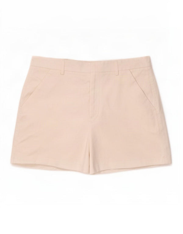 Zara Womens Chino Shorts Pequeno W26 L3 Algodão Branco