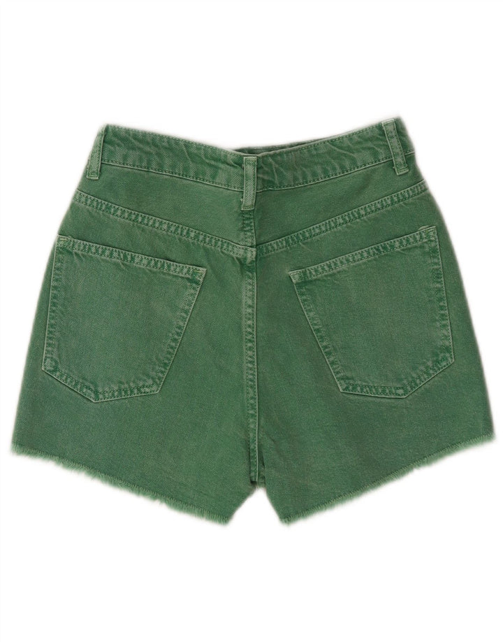 Shorts jeans feminino Zara EU 34 2XS W24 algodão verde