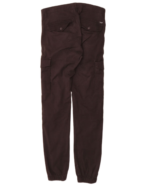 Calça cargo masculina Jack & Jones Tapered Joggers W29 L34 algodão preto