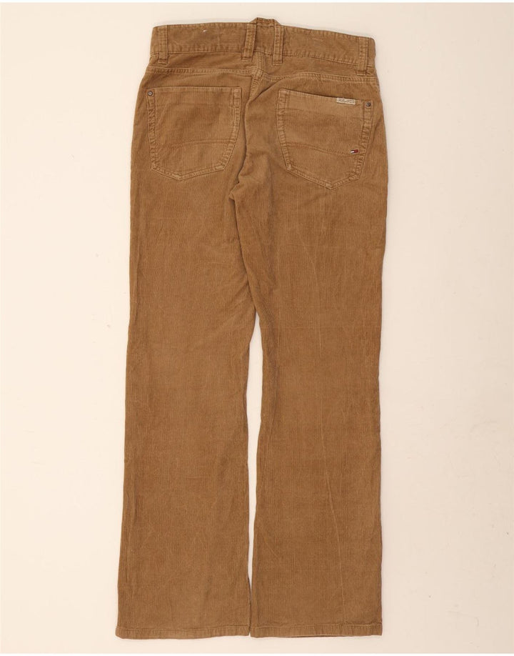 Calça feminina de veludo cotelê TOMMY HILFIGER W32 L34 algodão marrom