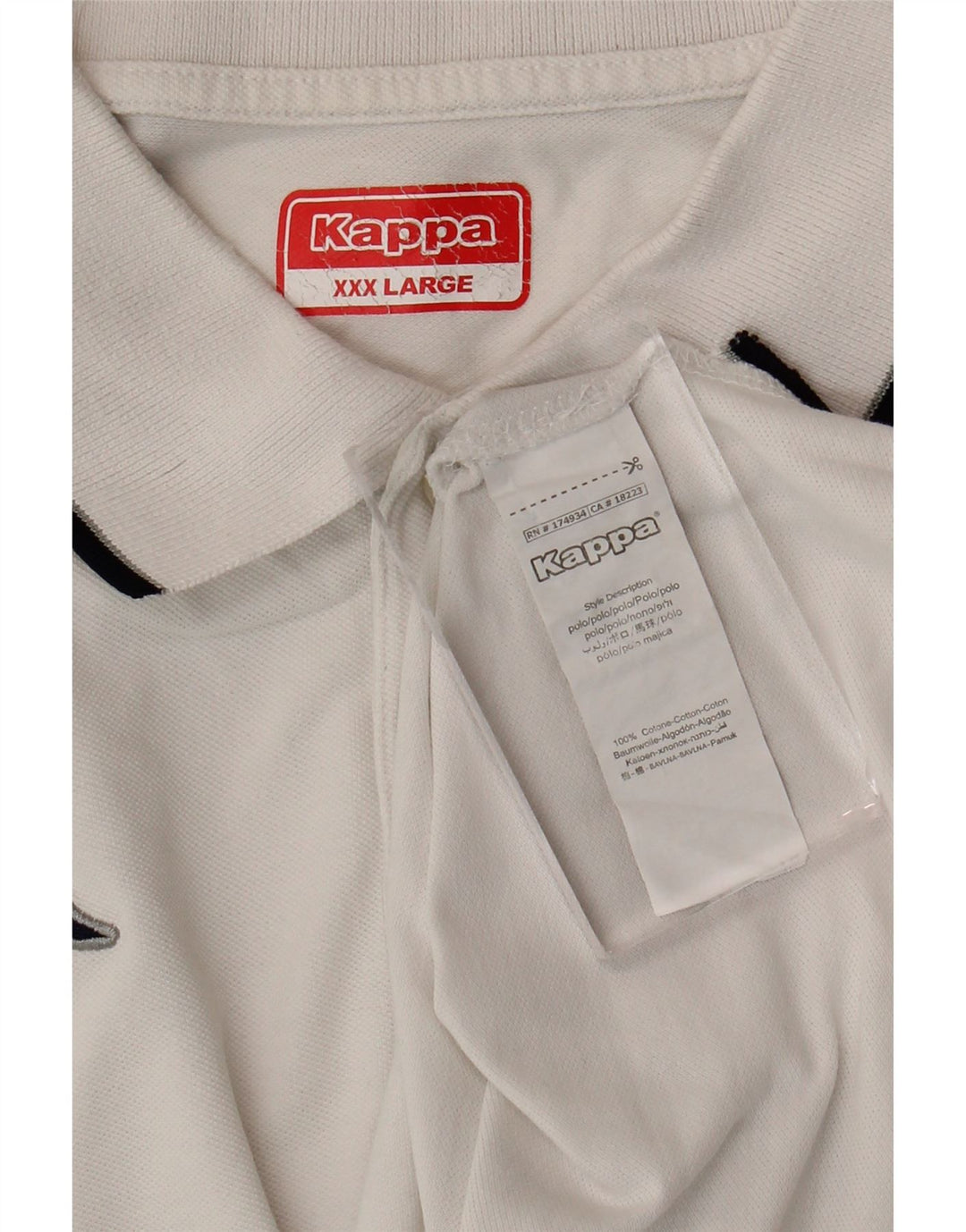 Camisa polo masculina KAPPA 3XL algodão branco