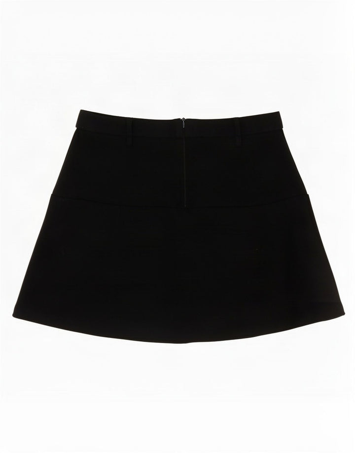 Mini saia cargo feminina Zara médio W28 poliéster preto