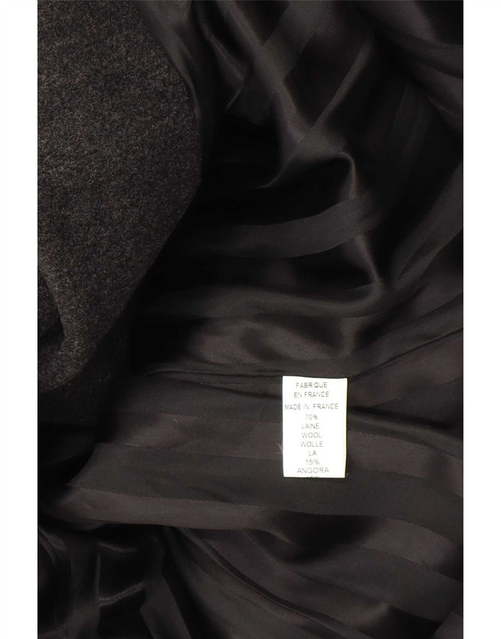 Sobretudo feminino vintage UK 10 lã cinza pequena