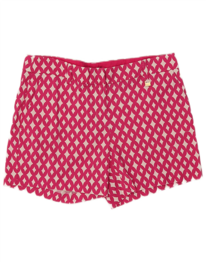 Shorts Chino feminino NAUTICA US 8 médio W32 algodão geométrico rosa