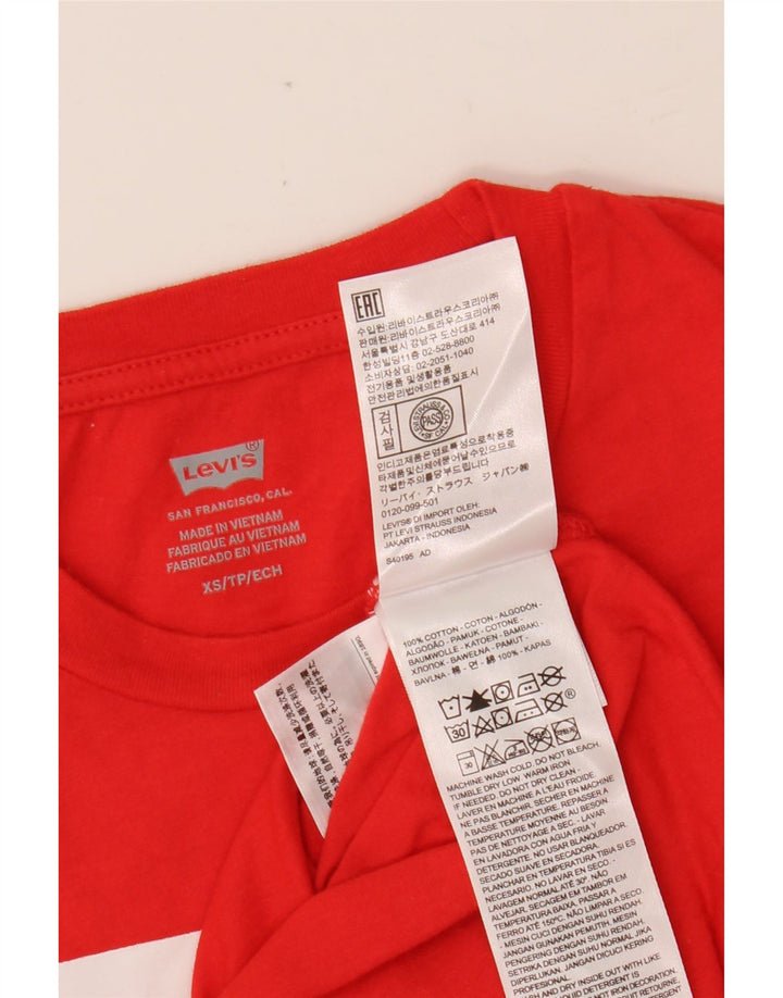 Camiseta feminina gráfica LEVI'S UK 6 XS algodão vermelho