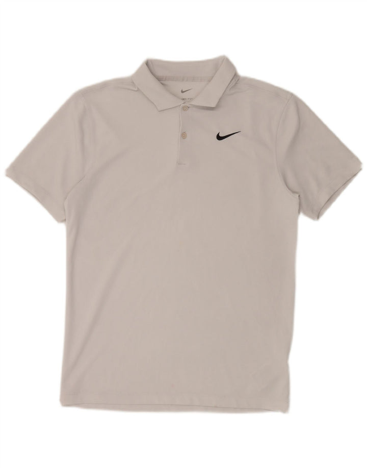 Camisa polo masculina Nike Dri Fit pequena cinza poliéster