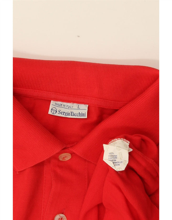 Camisa pólo masculina Sergio Tacchini grande algodão vermelho