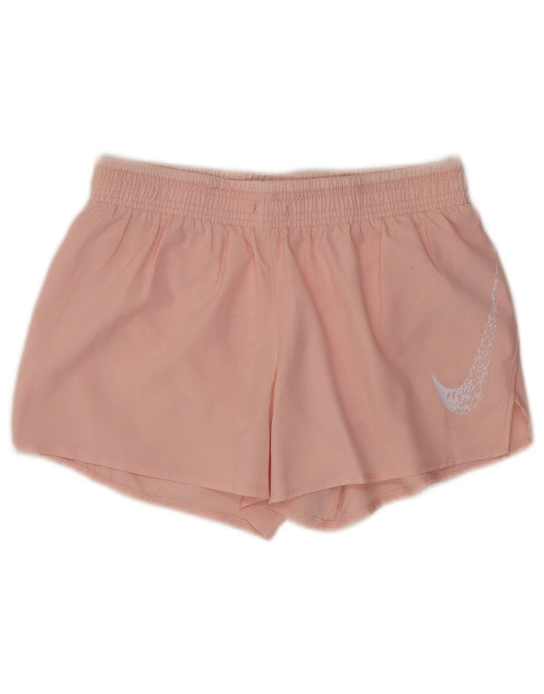 Shorts esportivos gráficos femininos Nike Dri Fit UK 10 poliéster rosa pequeno