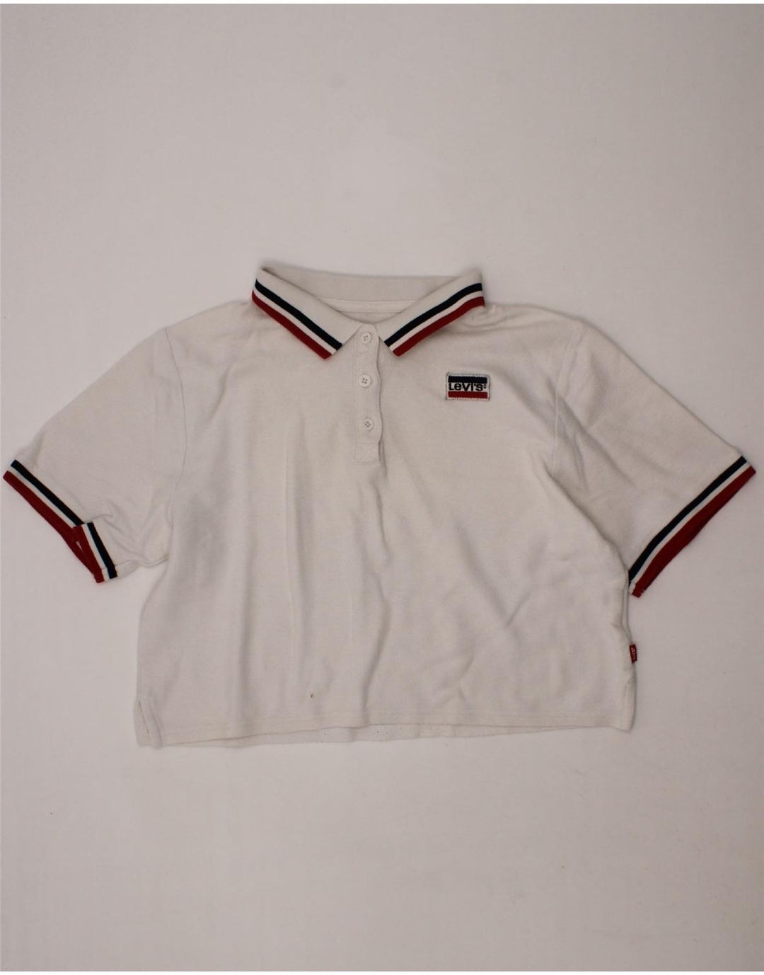 LEVI'S Girls Crop Polo Shirt 13-14 Years White Vintage Levi's and Second-Hand Levi's from Messina Hembry 