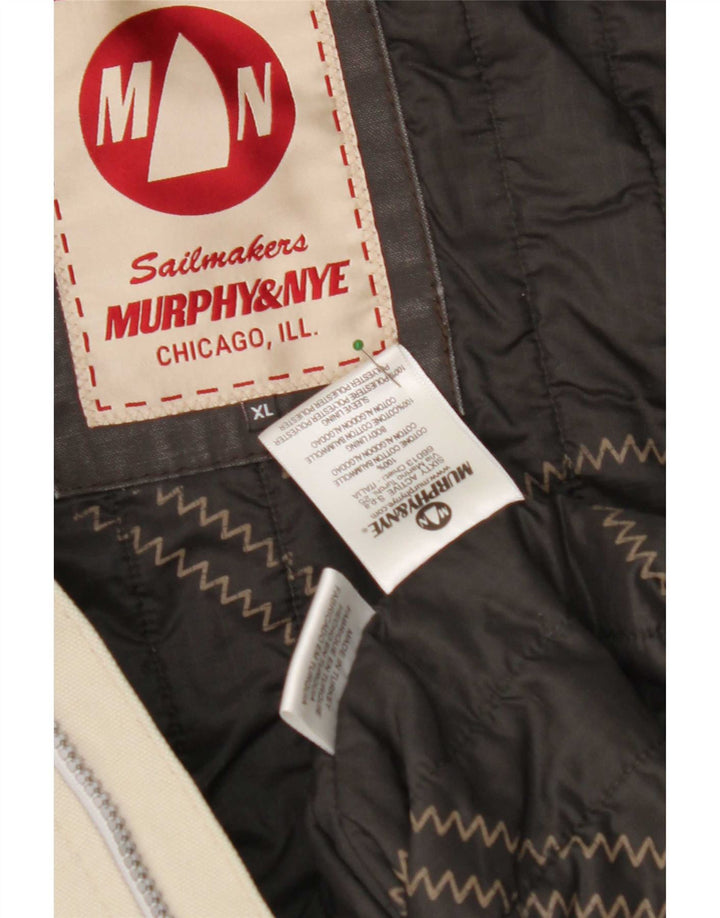 Jaqueta bomber masculina Murphy & Nye Sailmakers Reino Unido 42 XL cinza colorblock algodão