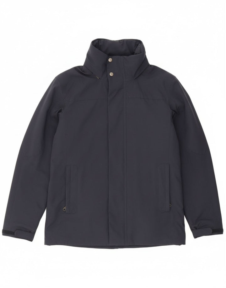 Jaqueta corta-vento masculina Slam com capuz UK 36 nylon azul marinho pequeno