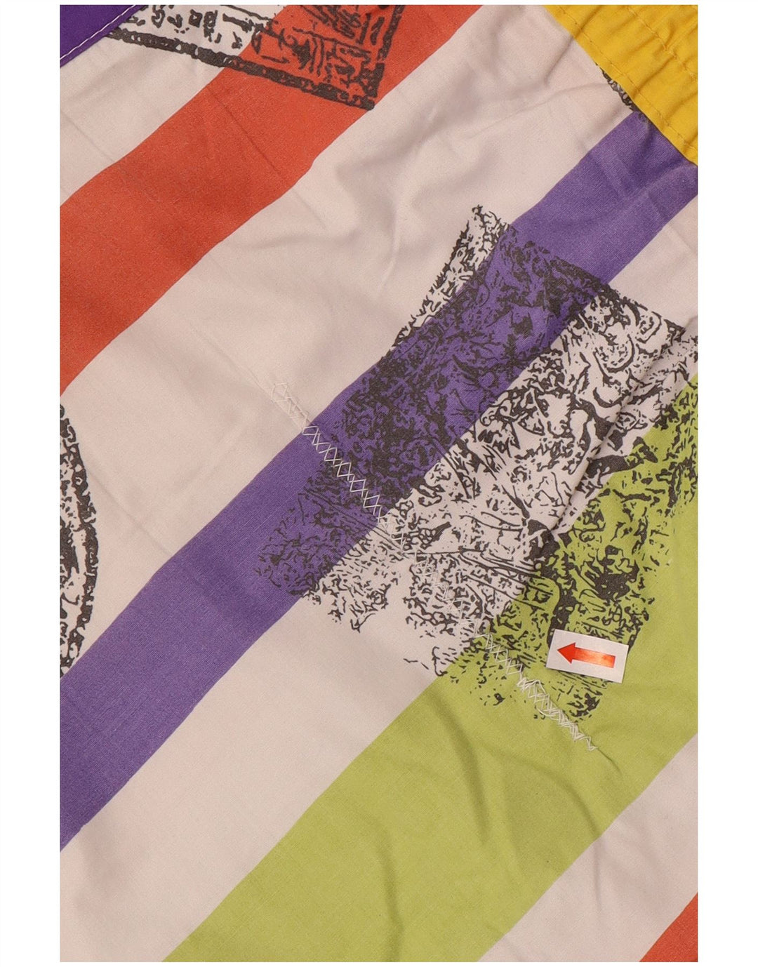 Shorts de natação gráfico masculino vintage XL colorido Colourblock poliéster
