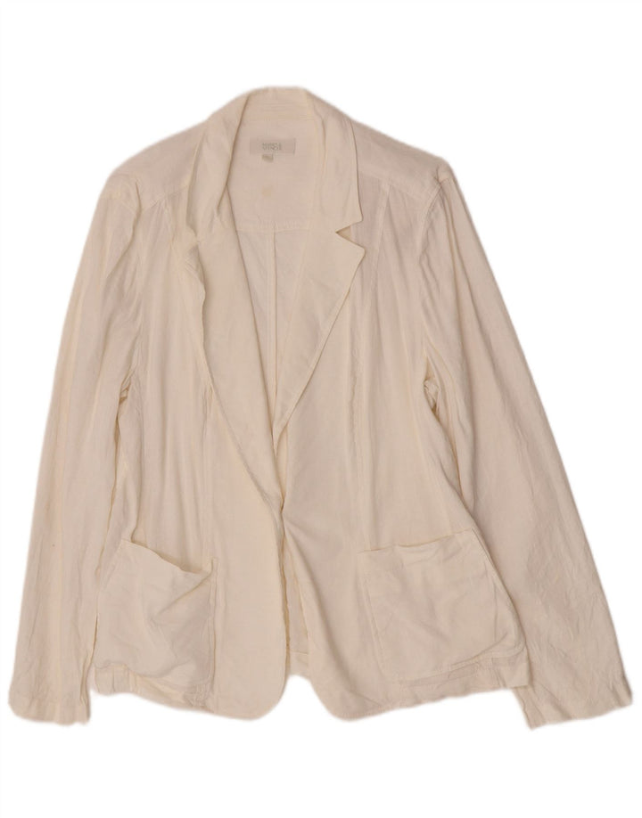 Jaqueta blazer feminina Marks & Spencer com 1 botão Reino Unido 18 XL branca