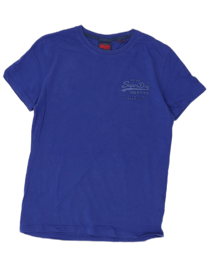 Camiseta masculina Superdry Top médio algodão azul