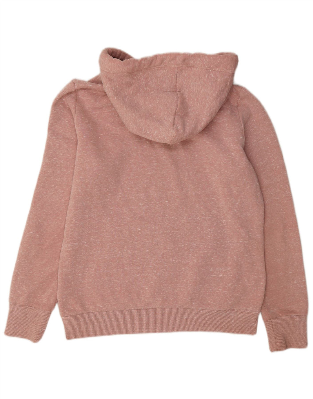 Suéter com capuz feminino Superdry UK 12 poliéster manchado rosa médio