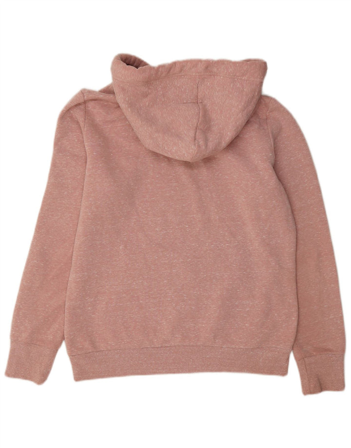 Suéter com capuz feminino Superdry UK 12 poliéster manchado rosa médio