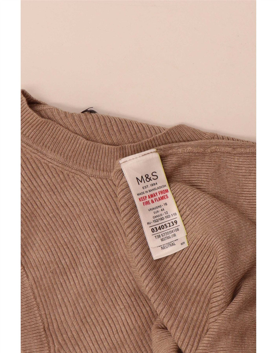 Regata feminina Marks & Spencer com colete Reino Unido 16 grande viscose marrom
