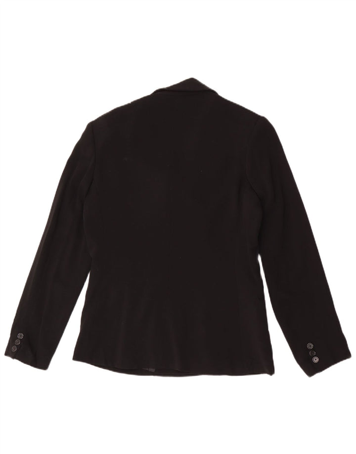 Casaco feminino Jigsaw Pea UK 14 lã preta média
