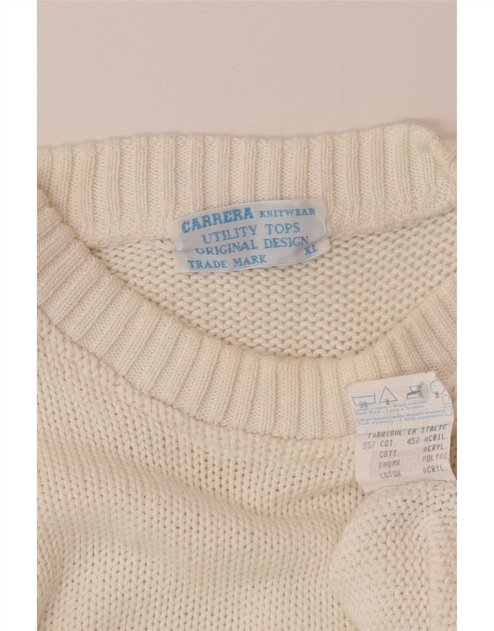 Suéter masculino Carrera com gola redonda XL algodão branco