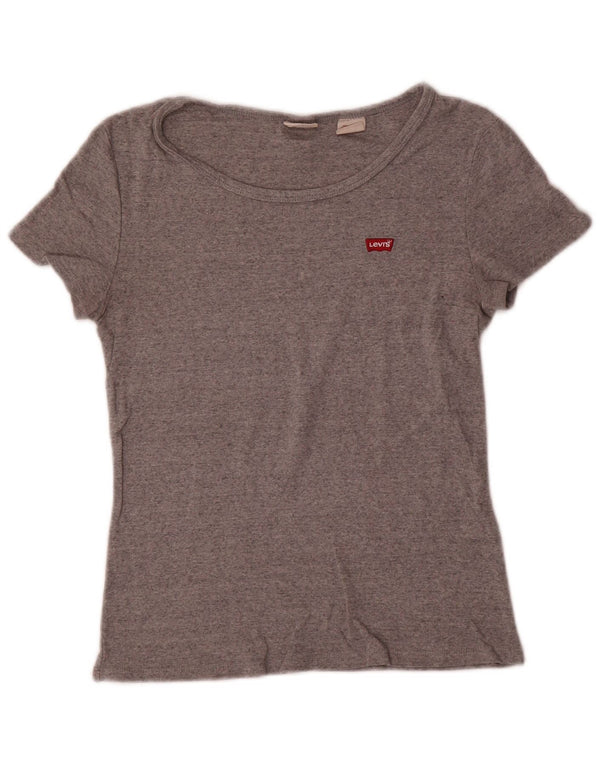 Camiseta feminina Levi's UK 8 pequena cinza manchada