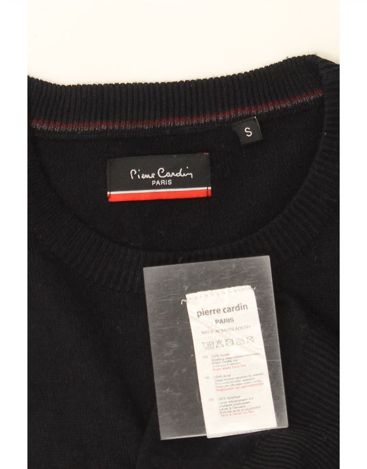 Suéter masculino PIERRE CARDIN com gola redonda e pequeno acrílico preto