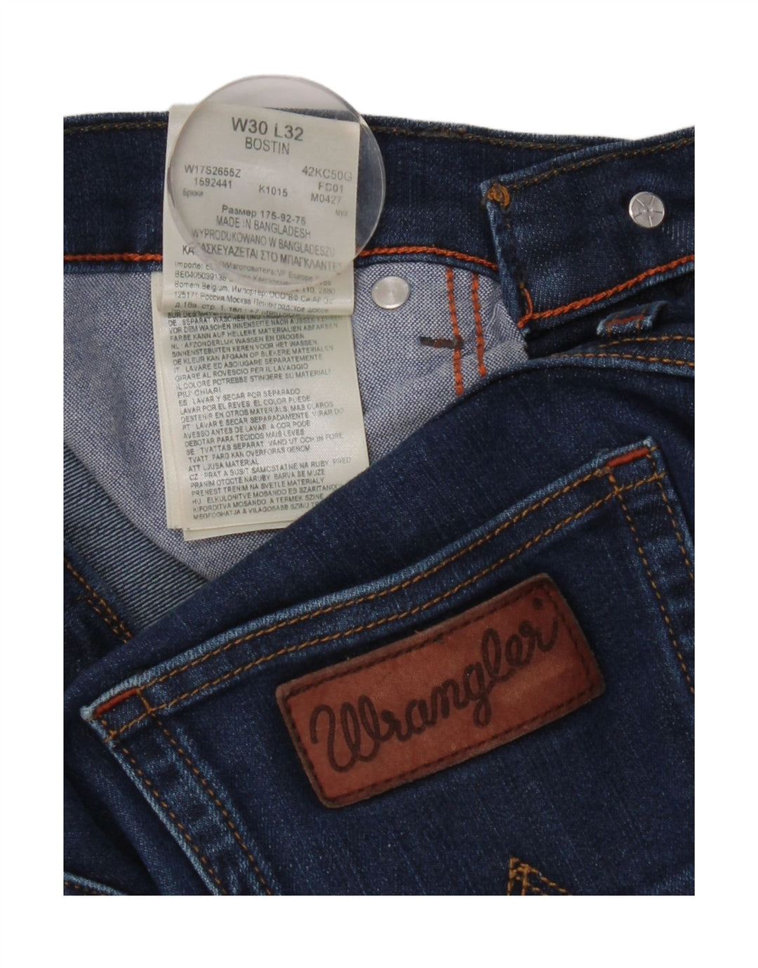 Wrangler feminino Bostin Slim Jeans W30 L32 azul algodão