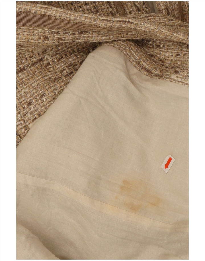 Sobretudo feminino Hugo Boss UK 14 algodão bege médio