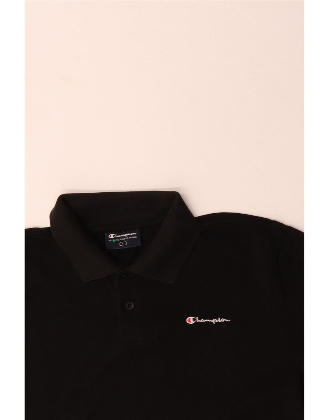 Camisa polo masculina CHAMPION grande algodão preto