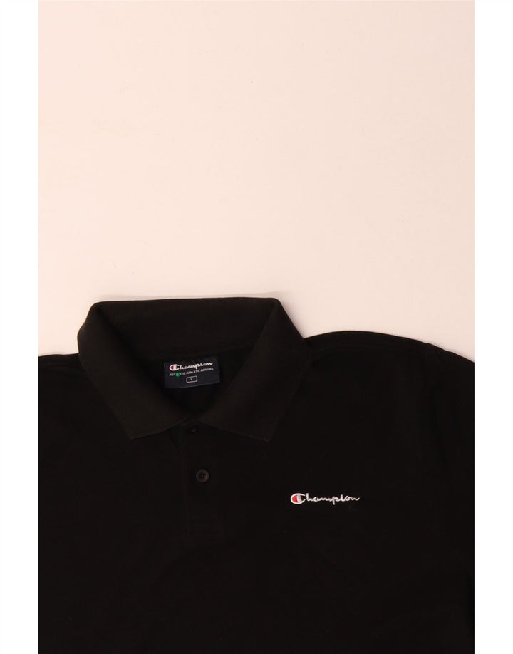 Camisa polo masculina CHAMPION grande algodão preto