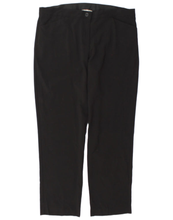 Calça feminina reta casual Marks & Spencer UK 14 grande W36 L30 preta