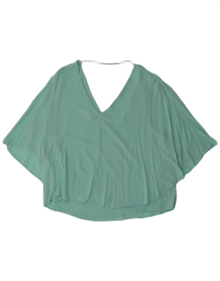Blusa feminina Zara UK 14 grande turquesa