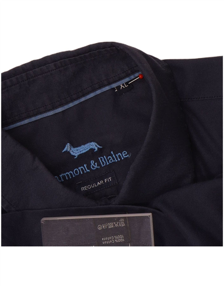 Camisa masculina Harmont & Blaine Regular Fit XL algodão azul marinho