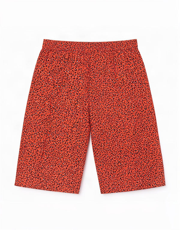 Calça capri feminina Marks & Spencer Reino Unido 20 2XL W42 estampa animal vermelha