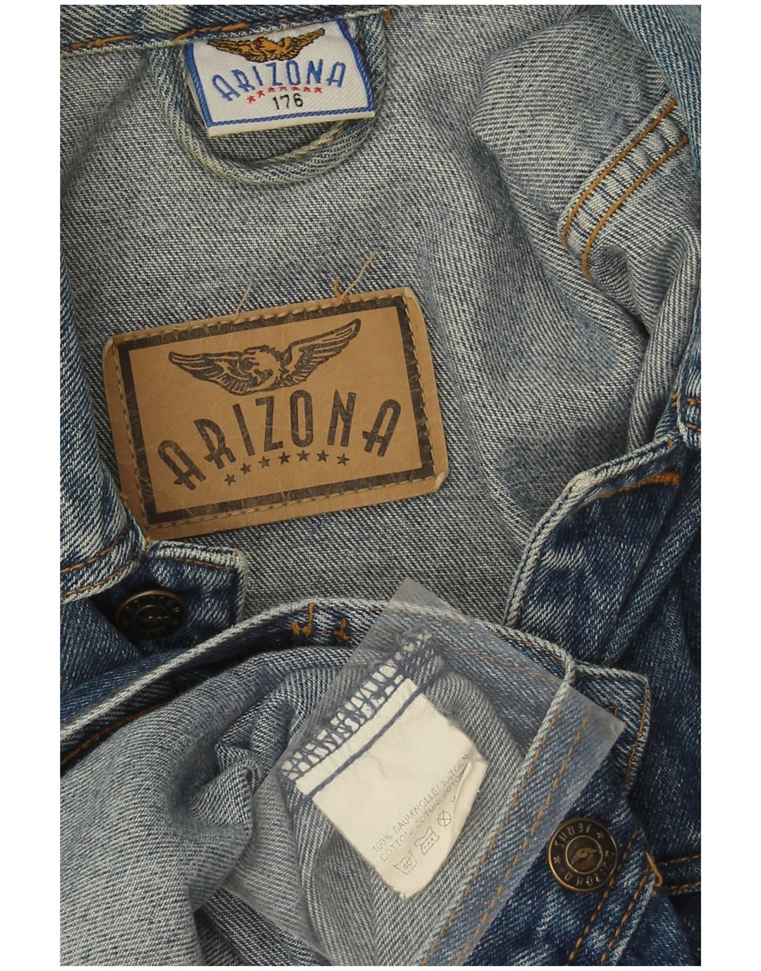 Jaqueta jeans masculina Arizona UK 40 grande algodão azul