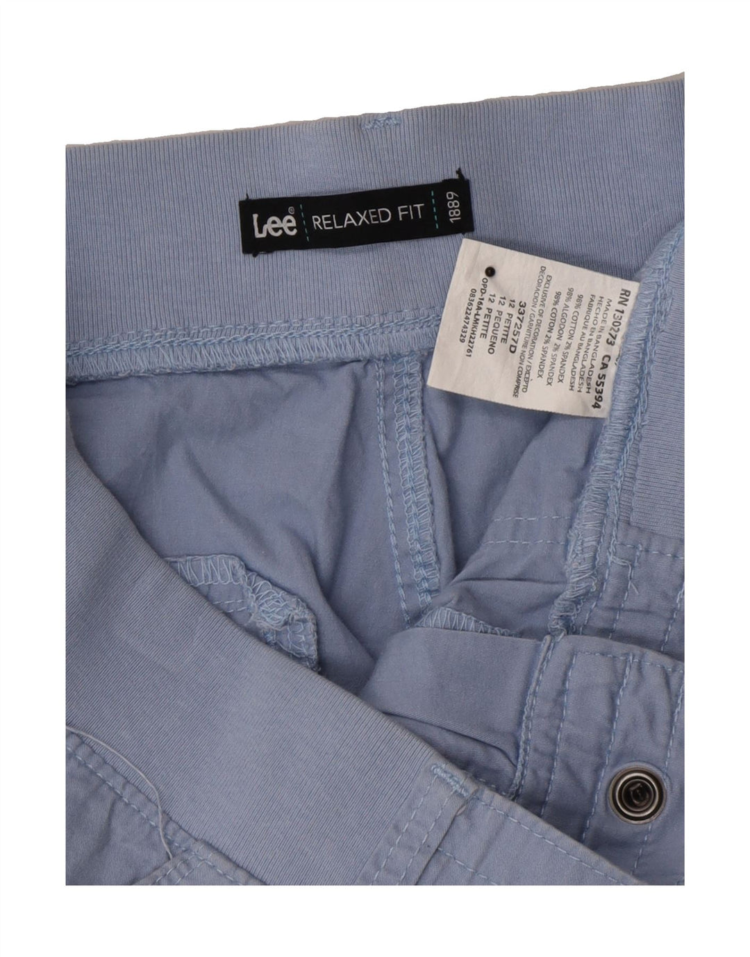 LEE Womens Relaxed Fit Cargo Bermuda Shorts US 12 Large W34  Blue Cotton Vintage Lee and Second-Hand Lee from Messina Hembry 