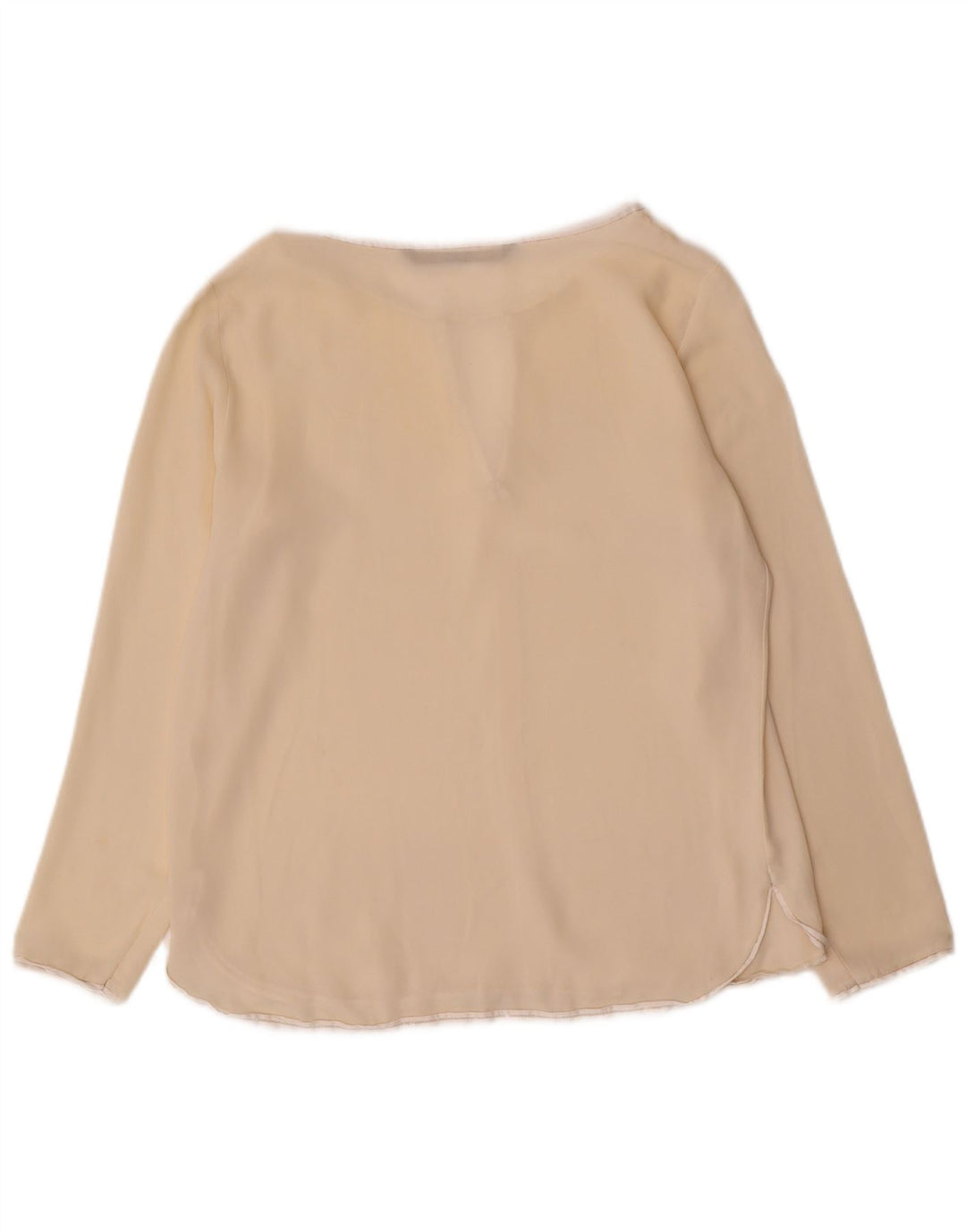Blusa feminina de manga comprida Zara UK 10 pequena bege