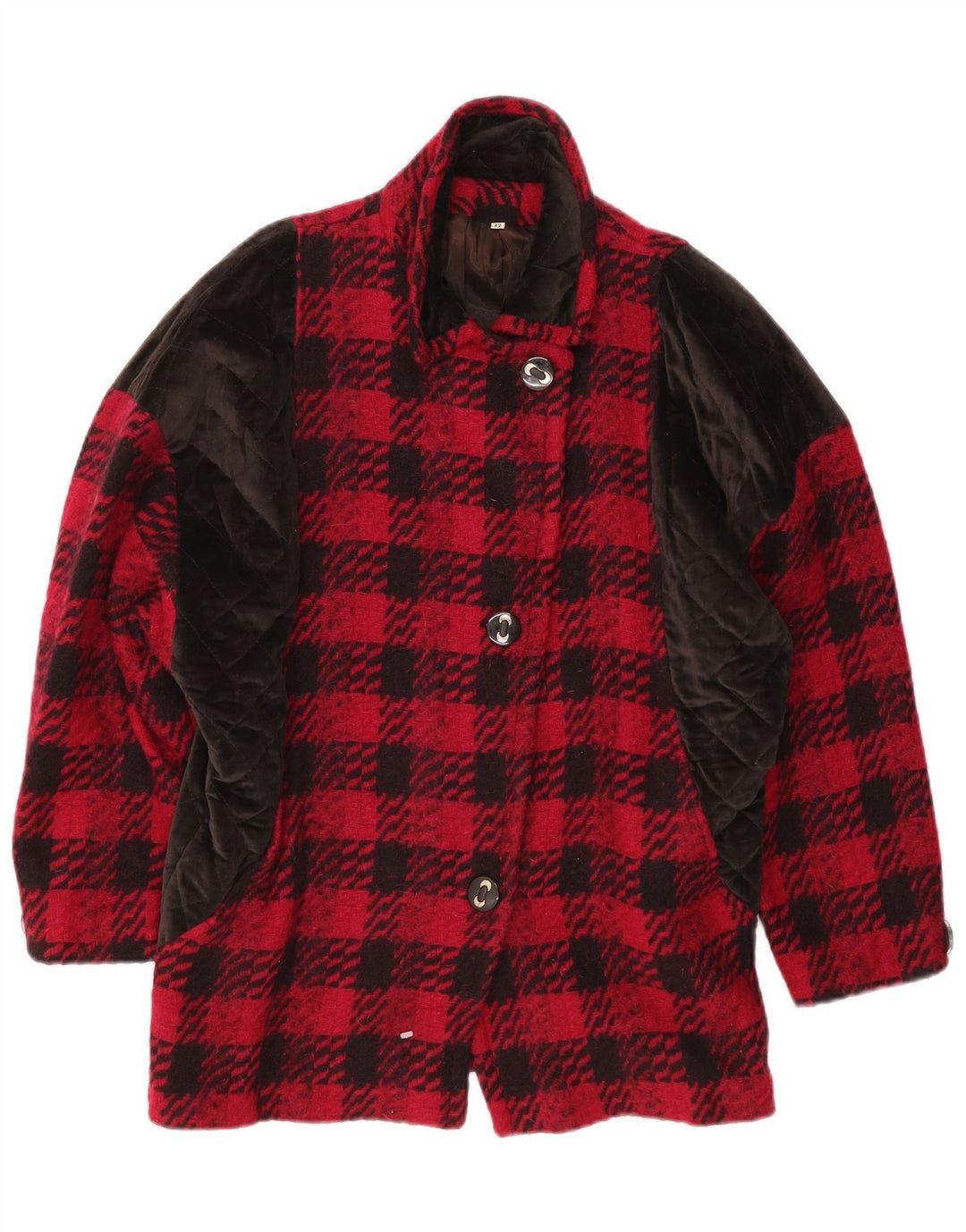 Sobretudo oversized feminino vintage EU 42 grande xadrez vermelho