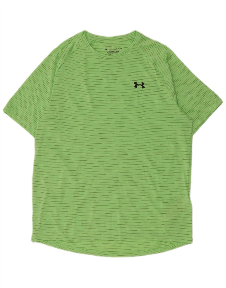 Camiseta masculina Under Armour grande poliéster listrado verde