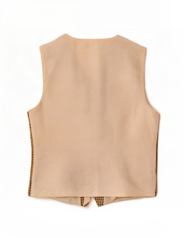 Colete feminino vintage UK 18 XL amarelo xadrez