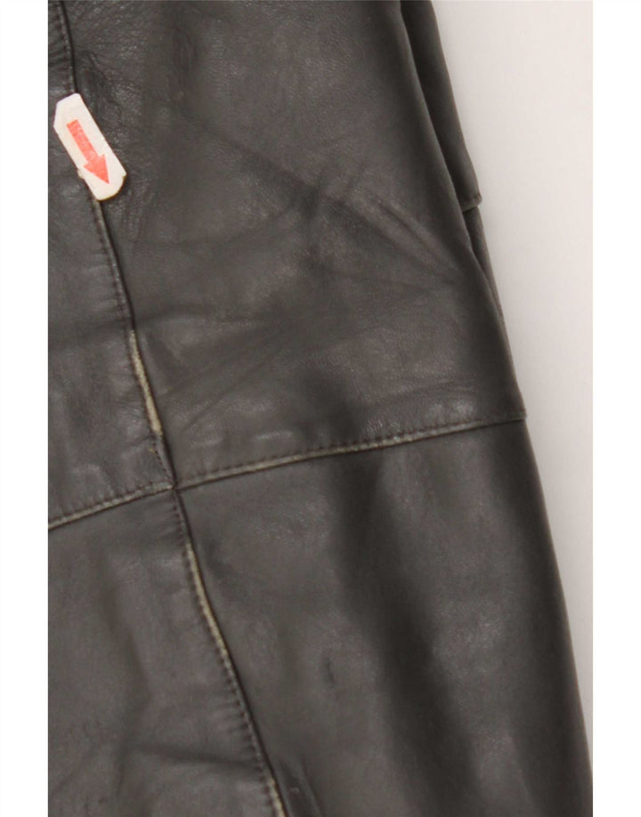 Jaqueta de couro masculina vintage UK 40 grande cinza