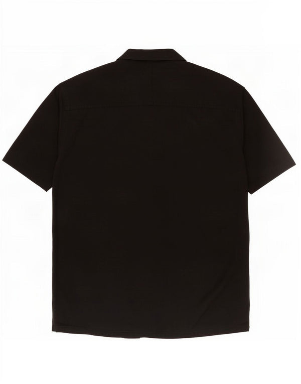 Zara Camisa masculina de manga curta XL algodão preto