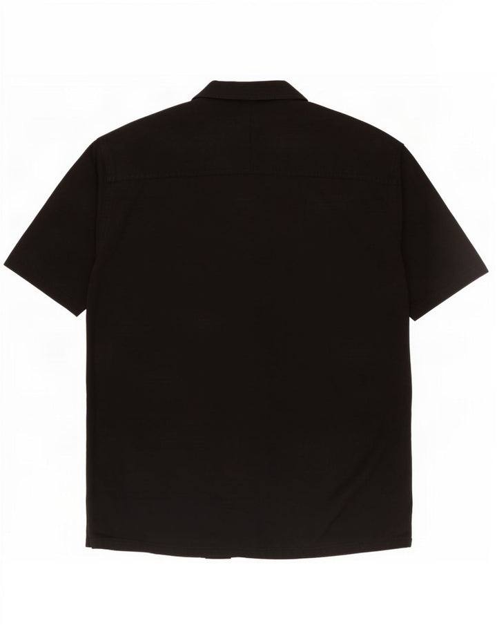 Zara Camisa masculina de manga curta XL algodão preto