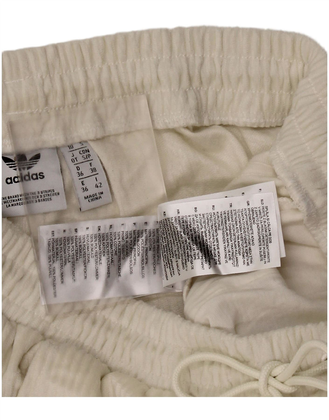Adidas Womens Tracksuit Calças Joggers UK 10 Pequeno Poliéster Branco