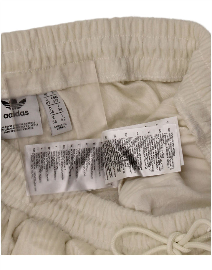 Adidas Womens Tracksuit Calças Joggers UK 10 Pequeno Poliéster Branco
