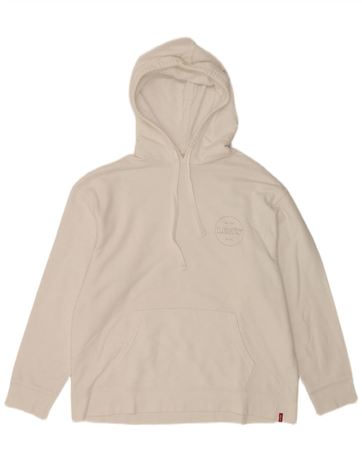 Moletom com capuz masculino Levi's Relaxed Fit grande branco