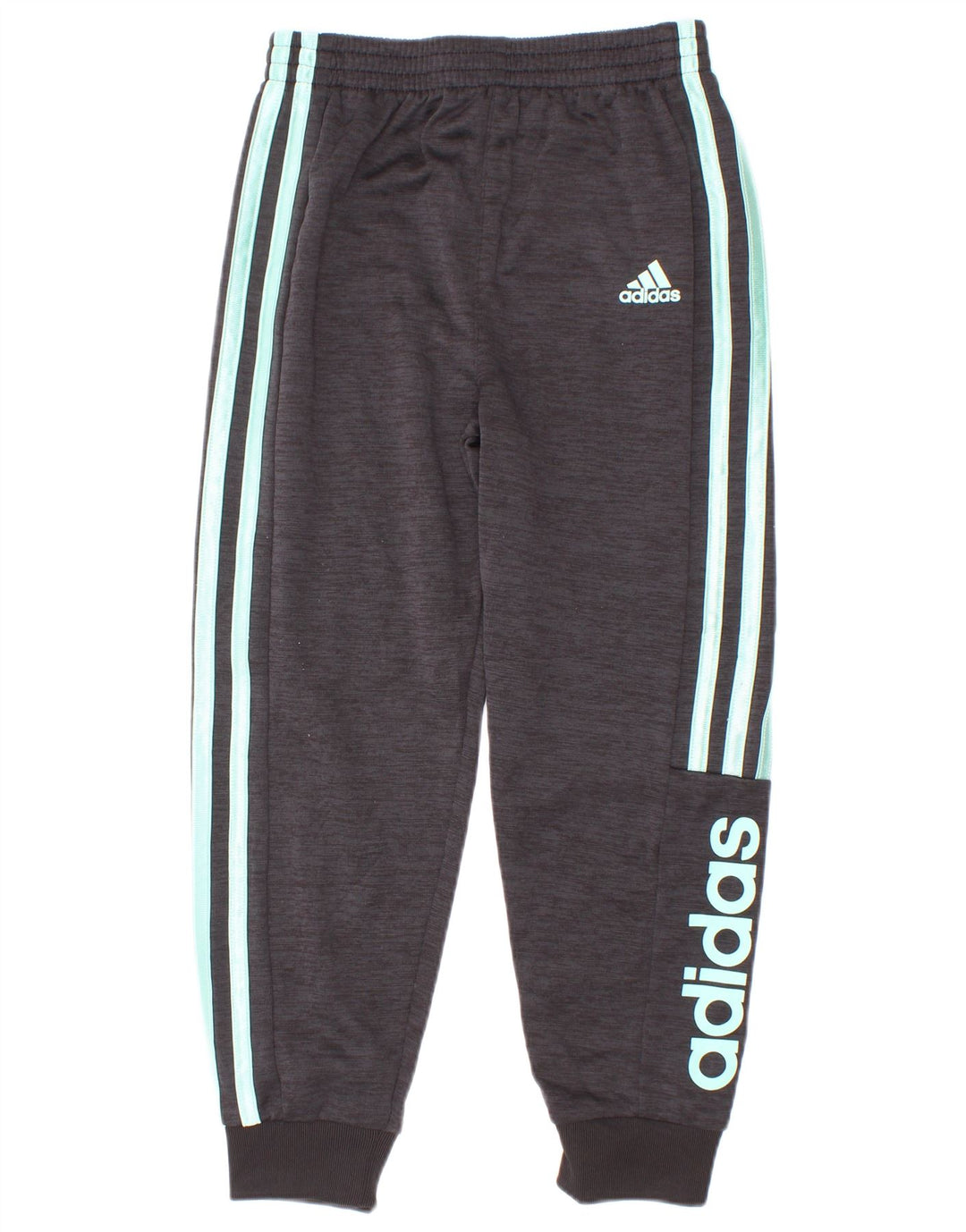 Adidas meninos calças de treino gráfico joggers 5-6 anos cinza poliéster