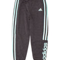 Adidas meninos calças de treino gráfico joggers 5-6 anos cinza poliéster