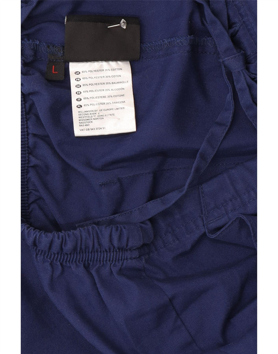 Calças Dickies Mens Regular Cargo Grande W34 L30 Azul Marinho Poliéster