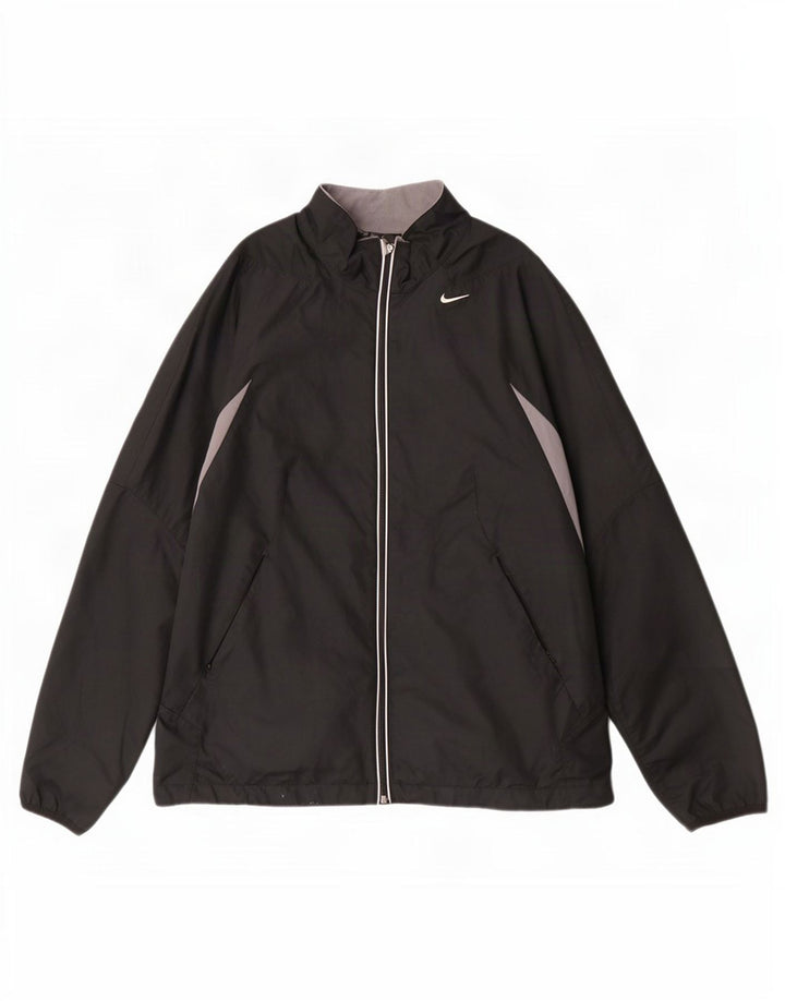 Jaqueta feminina de treino Nike US 12/14 grande preto colorblock poliéster