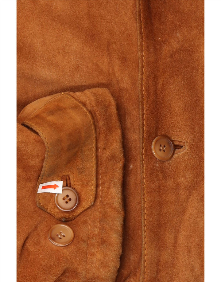 Jaqueta masculina de camurça VINTAGE IT 52 XL couro bege